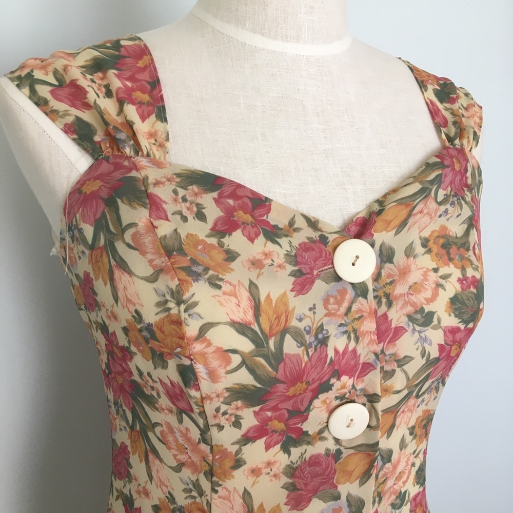 Vintage Rebecca Junior Sz 9/10 Floral Summer Dress